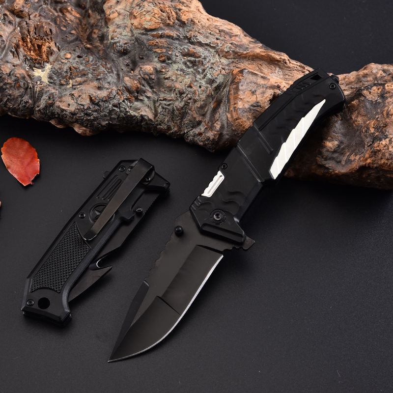 Price US$ 9.98 High Quality Wholesale Price Custom Black Plastic Handle Camping Stainless Steel Tactical Outdoor Folding Knife Buy On Alfknives.com