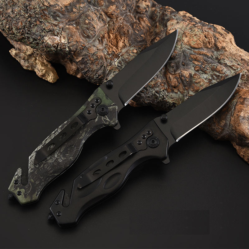 Price US$ 9.34 High Quality Black Camo Camouflage Custom Handmade Folding Pocket Survival Hunting Knife Buy On Alfknives.com