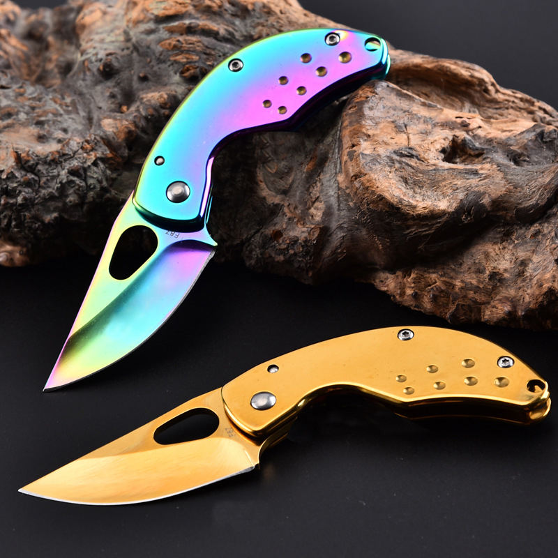 Price US$ 8.46 High Quality Other Promotional & Business Gifts Pocket Folding Camping Outdoor Small Mini Knife In Gold Rainbow Color Buy On Alfknives.com