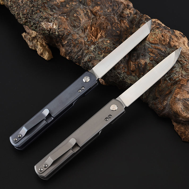 Price US$ 37.2 High Quality Wholesale Titanium Folding Knife  D2 Blade Alloy Hollow Handle Slim Folding Knifes For Men With Gift Box Buy On Alfknives.com