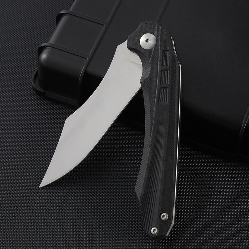 Price US$ 15.7 High Quality Hot Sale Black G10 Handle Outdoor Survival Pocket Knife Clip Point Blade Tactical Folding Knife Buy On Alfknives.com