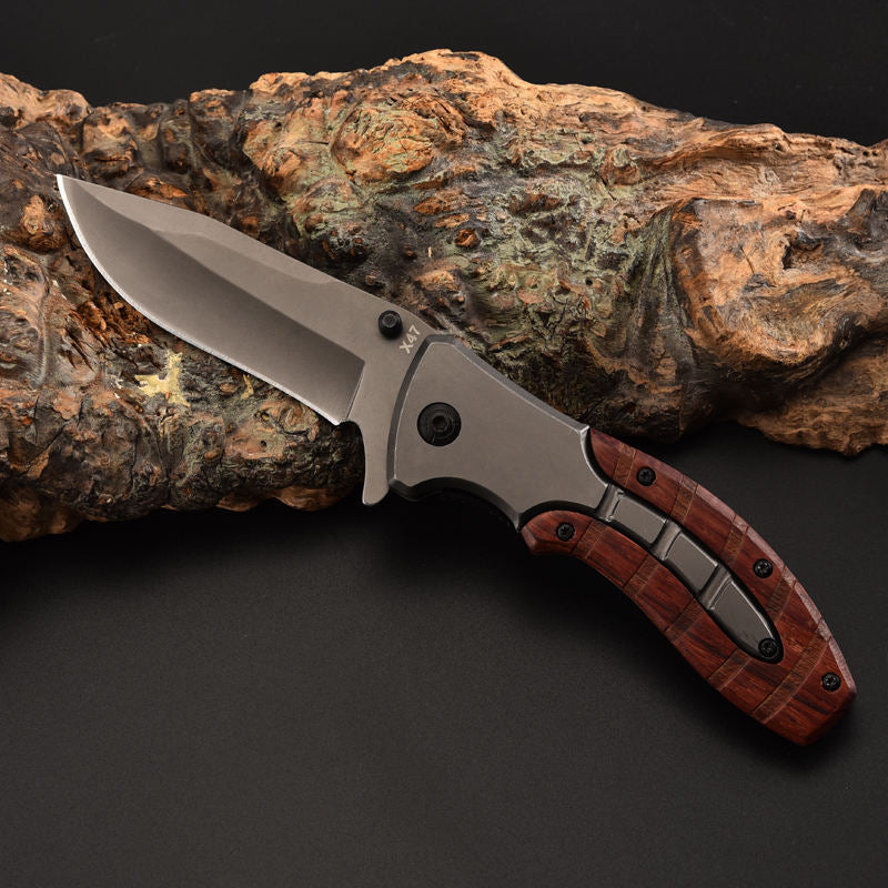 Price US$ 10.06 High Quality Gift For Men Grey Titanium Blade Wooden Handle  Outdoor Helper Folding Camping Hunting Knife Buy On Alfknives.com