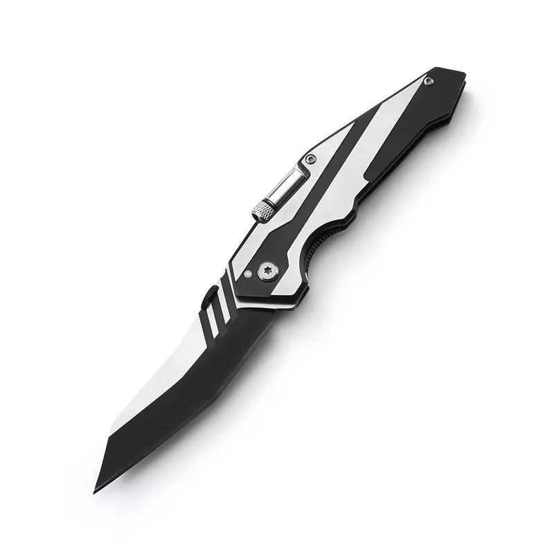 Most popular 4 cr 13 stainless steel blade rescue outdoor camping folding survival knife with LED Light