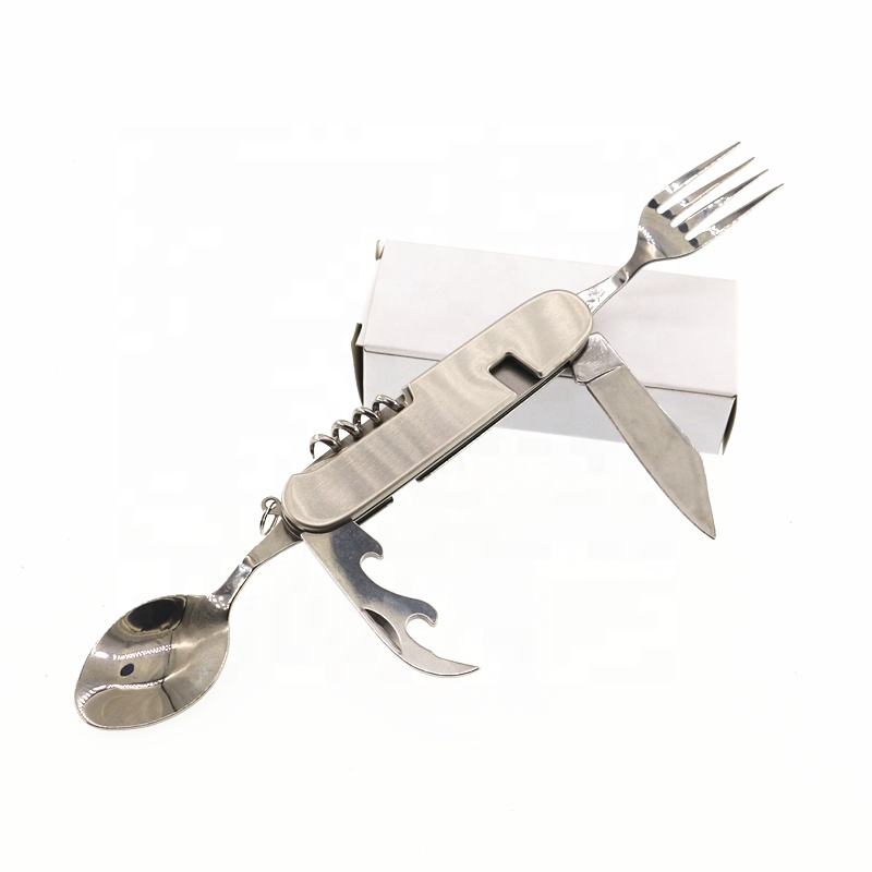 Multi Use Tools Cutlery Set Outdoor Meal Spoon Fork Detachable Knife Picnic Folding Dinnerware