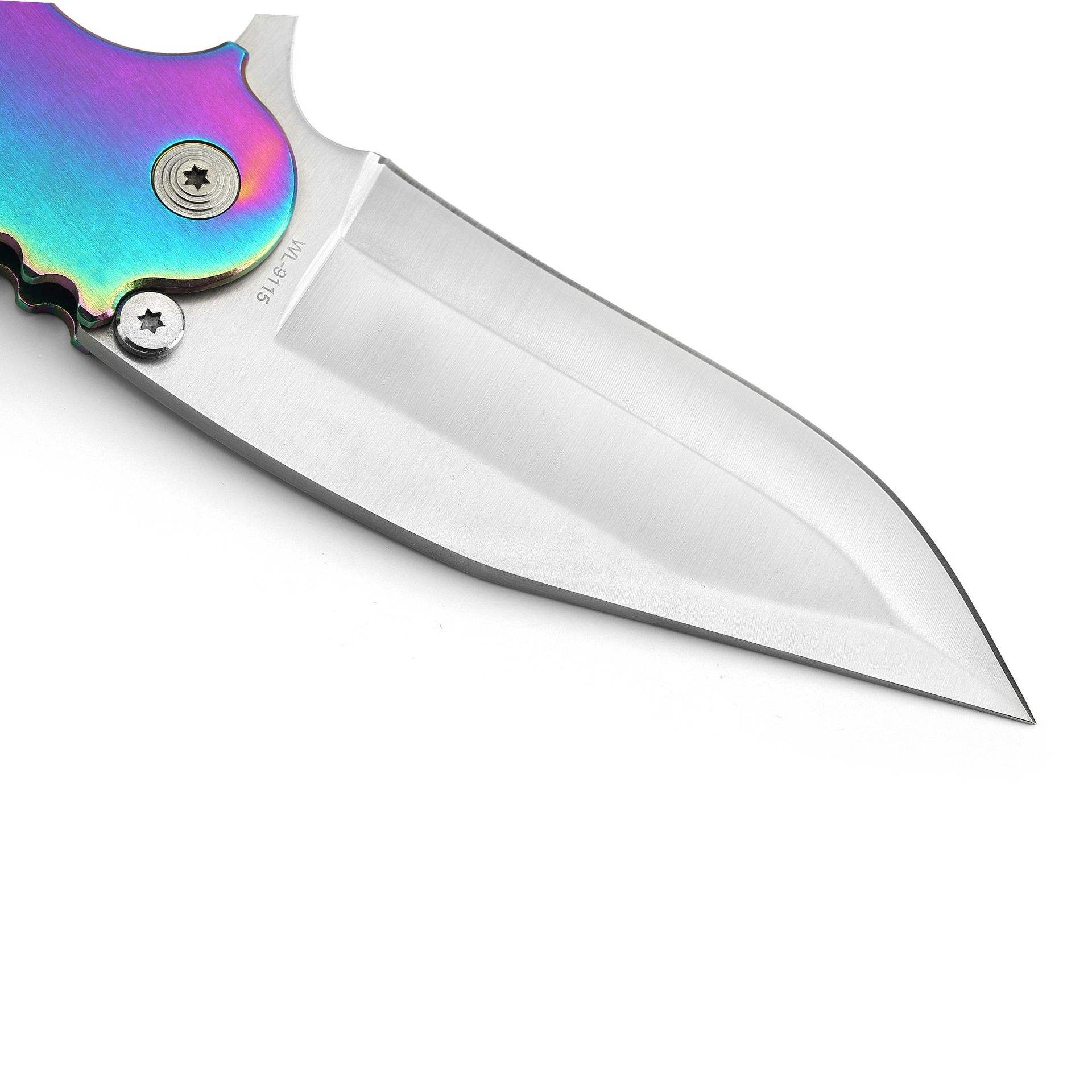 Price US$ 11.99 High Quality Self Defense Folding Knife With Titanium Blade Rainbow Handle For Hunting Survival Camping Knives Pocket Knives For Sale Buy On Alfknives.com