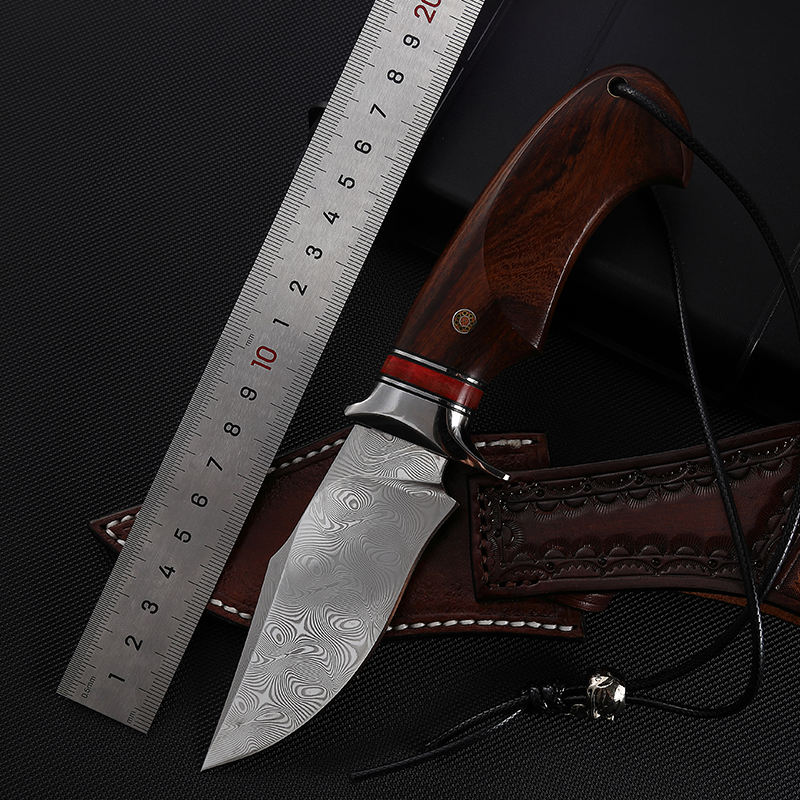 Price US$ 80 High Quality High Quality Handmade Stabilized Wood Mammoth Fossil Vg10 Steel Fixed Blade Knives Outdoor Survival Damascus Steel Hunting Knife Buy On Alfknives.com