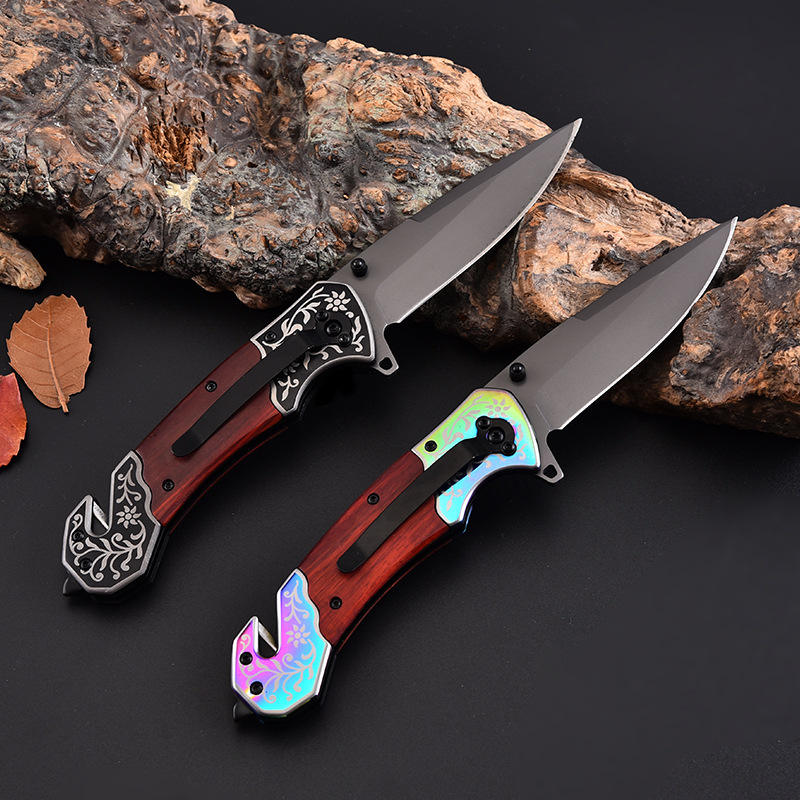 Price US$ 10.3 High Quality New Products 2022 Unique Pink Hunting Survival Outdoor Tactical Camping Pocket Combat Knife Wood Handle Buy On Alfknives.com