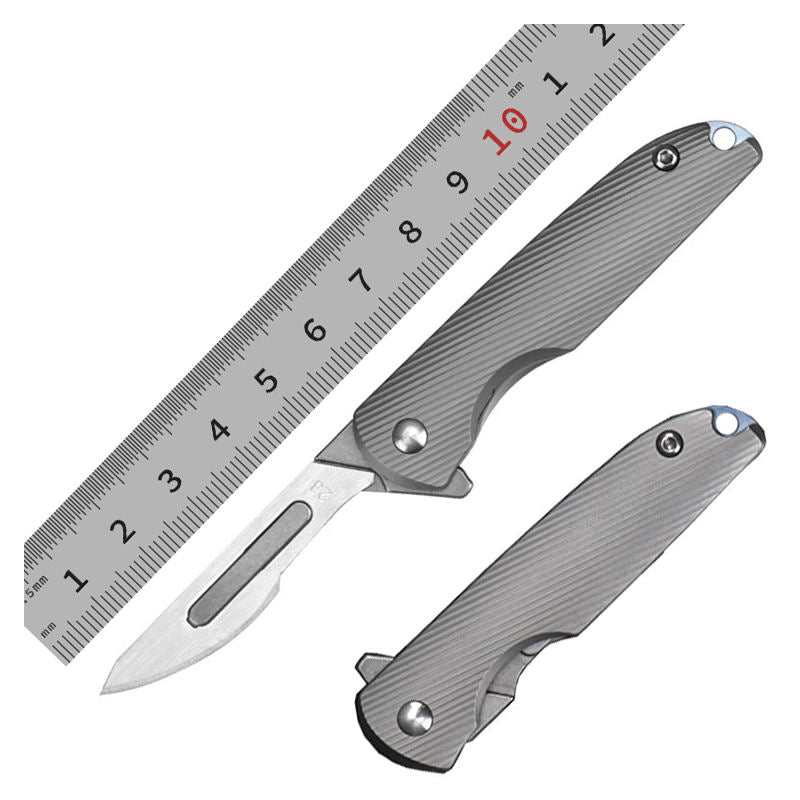 Price US$ 27.2 High Quality Never Sharpen Exchange Scalpel Blade Folding Pocket Knife Extra 2Pcs Replaceable Surgical  23 Edge Blade Titanium Knife Camping Buy On Alfknives.com