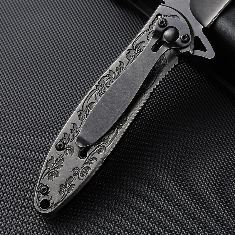 Price US$ 12.1 High Quality Folding Pocket Knives 3D Printing Handle Camping Hunting Survival Knife With Deer Pattern Custom Collection Buy On Alfknives.com