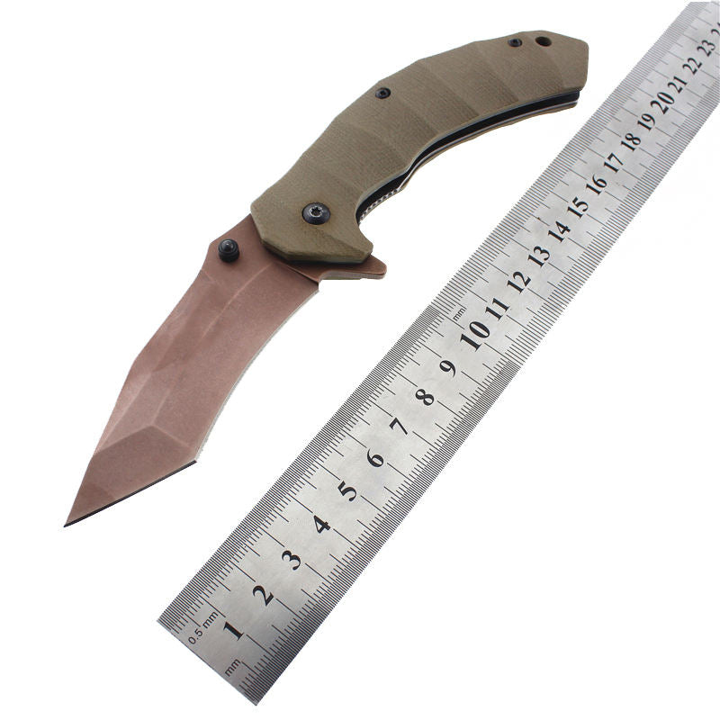 High quality 3CR13 stainless steel blade G10 handle folding pocket camping tactical knife