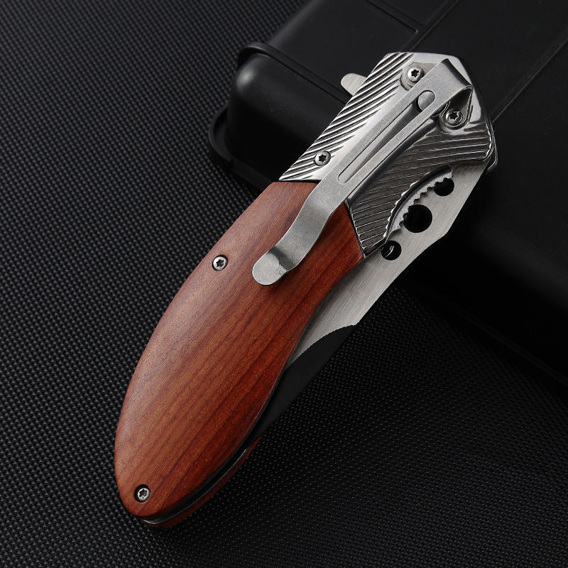 Price US$ 9.89 High Quality Wholesale Rose Wood Handle Custom Outdoor Edc Camping Survival Rescue Tactical Folding Pocket Knife Folded Buy On Alfknives.com