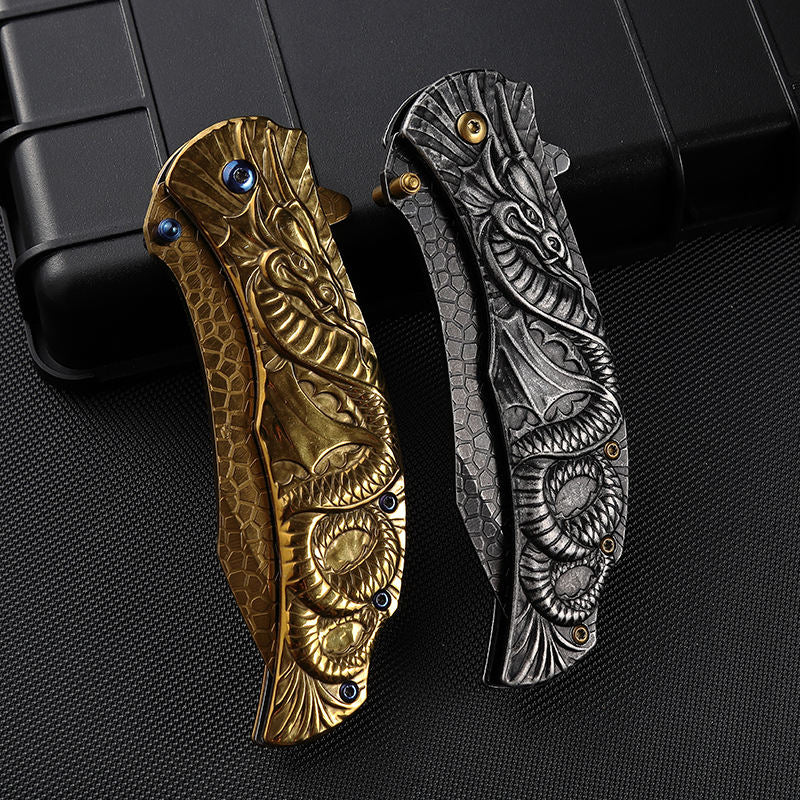 Price US$ 12 High Quality Wholesale Dragon Snake Folding Knife Travel Household Portable Knife Outdoor Self Defense Camping Ornamental Knives Buy On Alfknives.com