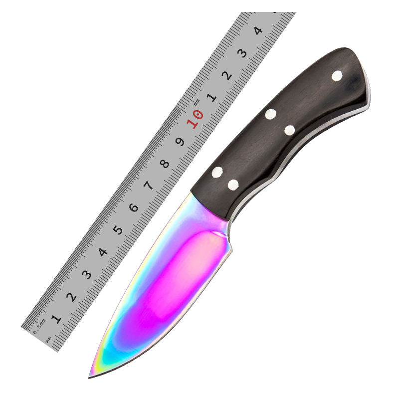 Price US$ 10.07 High Quality Ebony Wood Handle Mini Rainbow Fixed Blade Pocket Knife Edc Small Pastel Knives Other Camping & Hiking Products Titanium Knife Buy On Alfknives.com