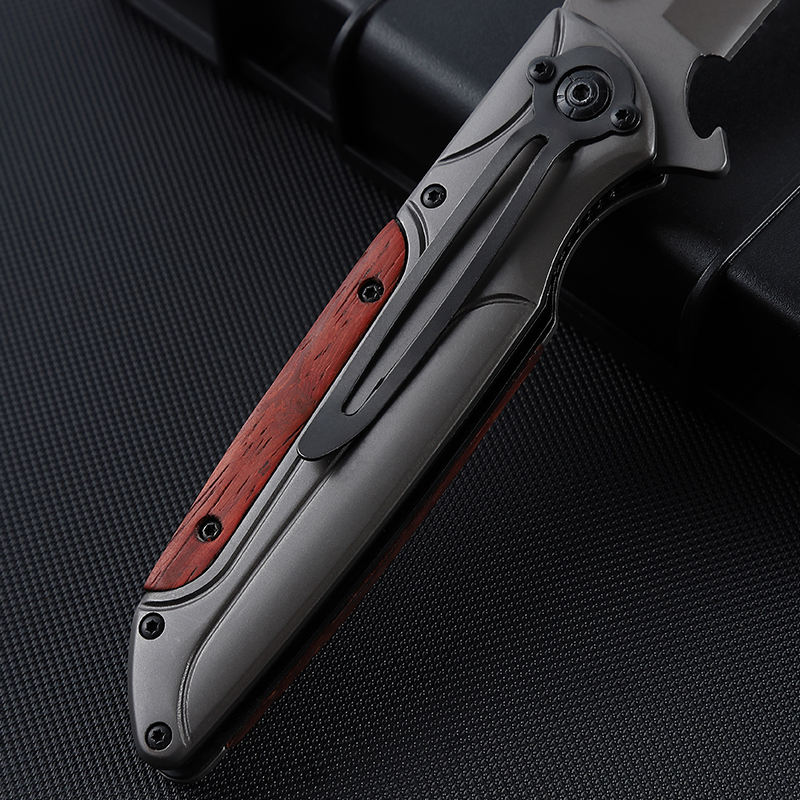 Price US$ 10.43 High Quality New Arrival Outdoor Self Defense Camping Blade Handmade Wood Hunting Knife Pocket Folding Knives With Clip Buy On Alfknives.com