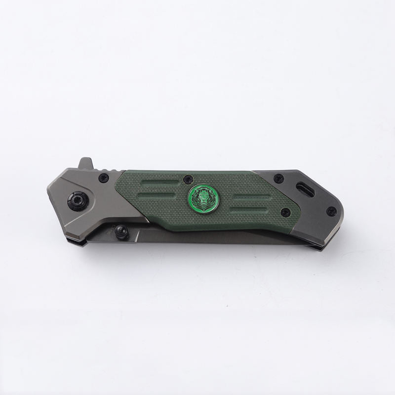 Price US$ 9.89 High Quality Dropshipping Products 2023 Green G10 Handle Outdoor Survival Camping Folding Pocket Handmade Camp Knife With Custom Metal Logo Buy On Alfknives.com