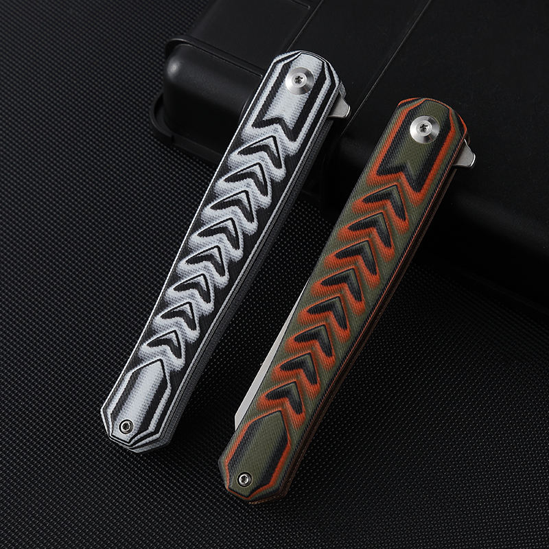 Price US$ 14.82 High Quality Hot Selling Fish Bone Pattern Colored G10 Handle D2 Blade Outdoor Portable Folding Knife With Back Clip Buy On Alfknives.com