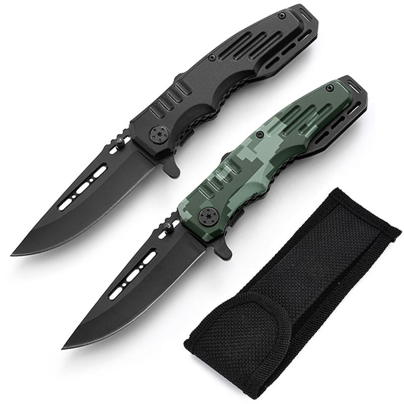 Price US$ 10.33 High Quality Hot Selling Camouflage Handle Black Coating Blade Aluminum Handle Survival Tactics Folding Pocket Knife Outdoor Camping Knife Buy On Alfknives.com