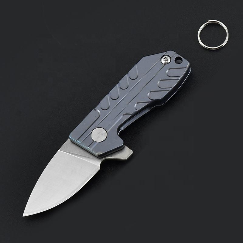 Price US$ 21.99 High Quality Mini Damascus   D2 Steel Blade Outdoor Camping Pocket Folding Key Knife With Iron Gift Box Buy On Alfknives.com