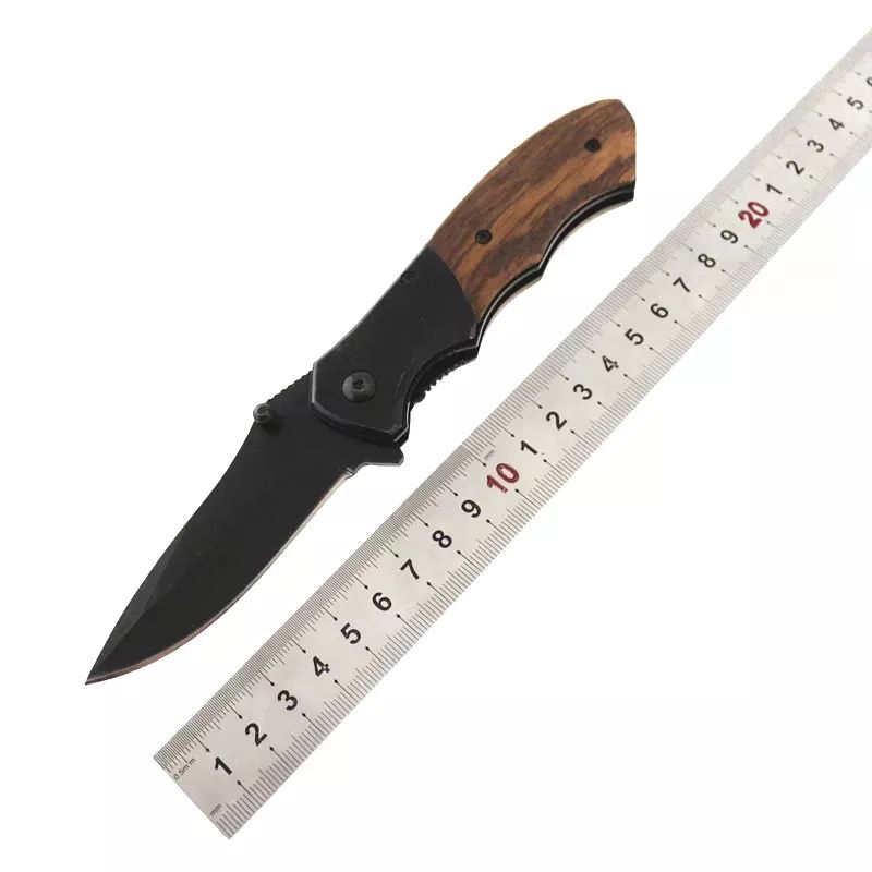 Hot selling wood handle folding outdoor camping survival rescue knife with stainless steel for outdoor