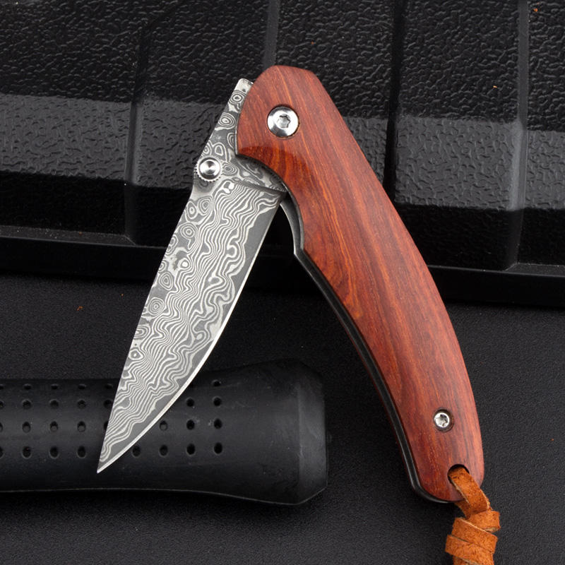 Price US$ 13.13 High Quality Factory Custom Damascus And D2 Hunting Knives Damascus Pocket Knife For Outdoor Camping Hikes With Wooden Handles Buy On Alfknives.com