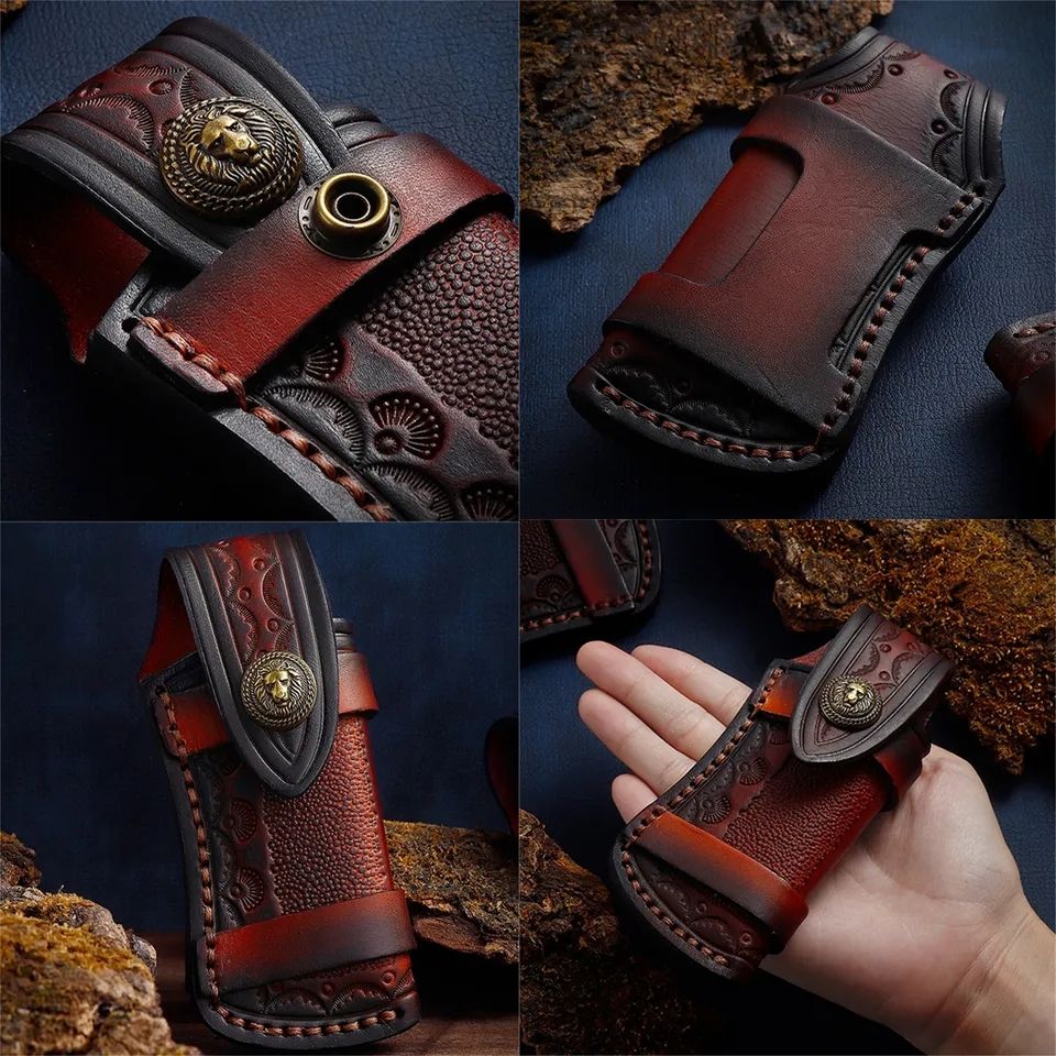 Price US$ 9.73 High Quality Hand Made Carved Cow Leather Sheath For Outdoors Folding Knife Pocket Knife Cover Pouch Belt Clip Buy On Alfknives.com