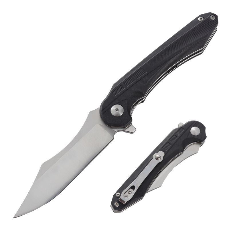 Price US$ 15.7 High Quality Hot Sale Black G10 Handle Outdoor Survival Pocket Knife Clip Point Blade Tactical Folding Knife Buy On Alfknives.com