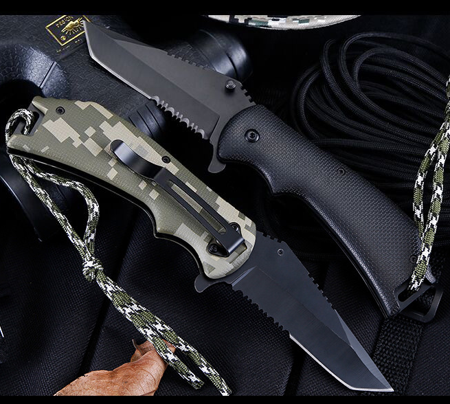 Price US$ 9.26 High Quality Folding Pocket Knife With Half Serrated Stainless Steel Blade Tanto Point For Hunting Survival Camping Rescue Hiking Edc Buy On Alfknives.com