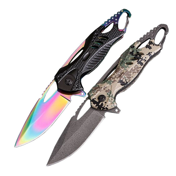 Price US$ 9.88 High Quality Rainbow Survival Hunting Camping Folding Pocket Knife With Aluminum Handle Clip  Tac Tactical For Self Defense Buy On Alfknives.com