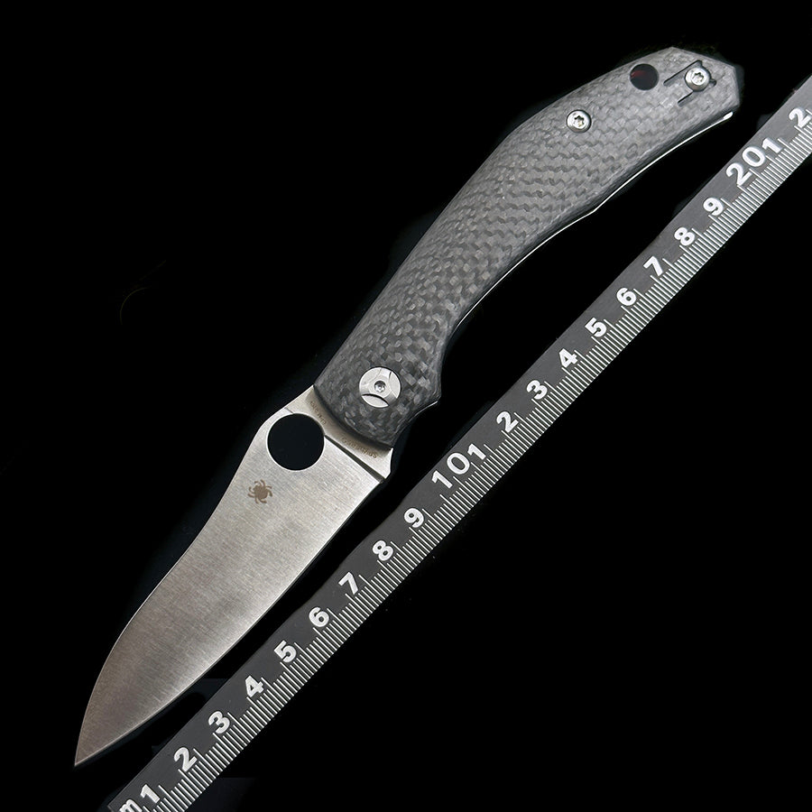 C241CFP Alistair Phillips Kapara Folding Knife 3.6 S30V Satin Plain Blade, Carbon Fiber Handles