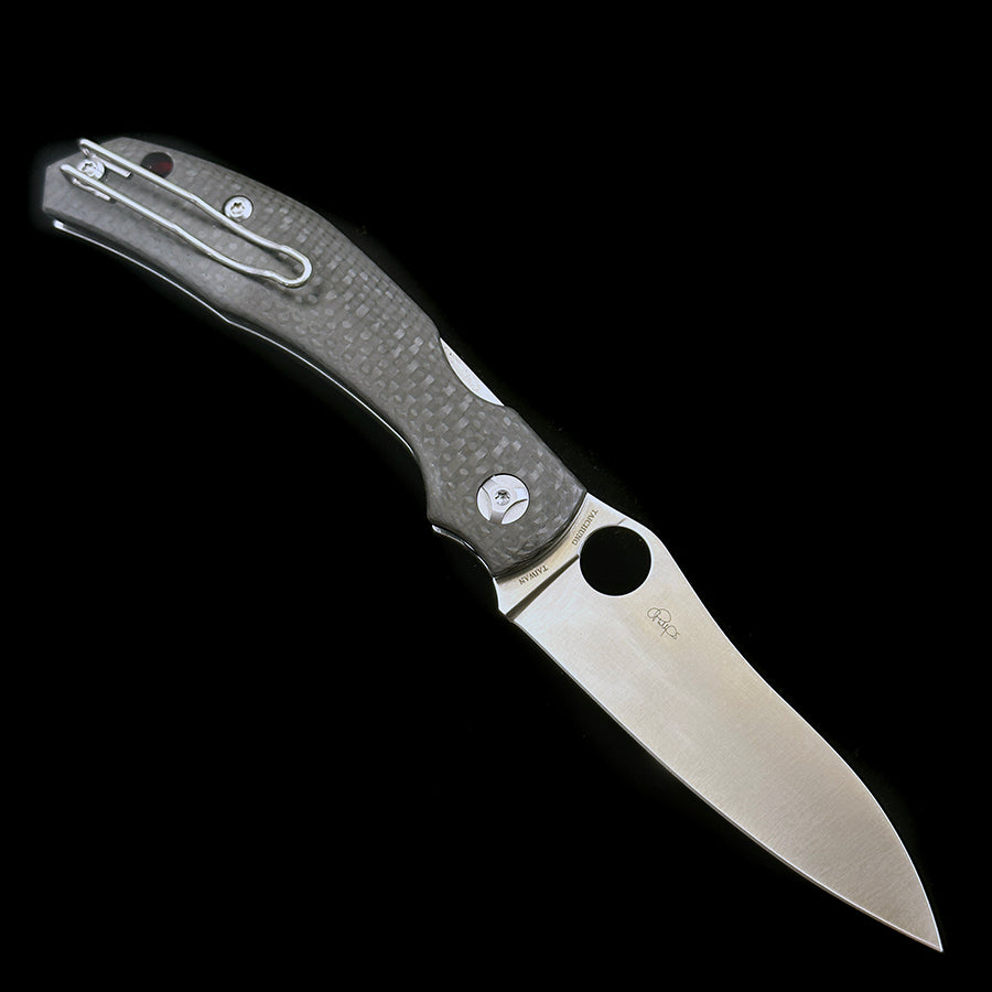 C241CFP Alistair Phillips Kapara Folding Knife 3.6 S30V Satin Plain Blade, Carbon Fiber Handles