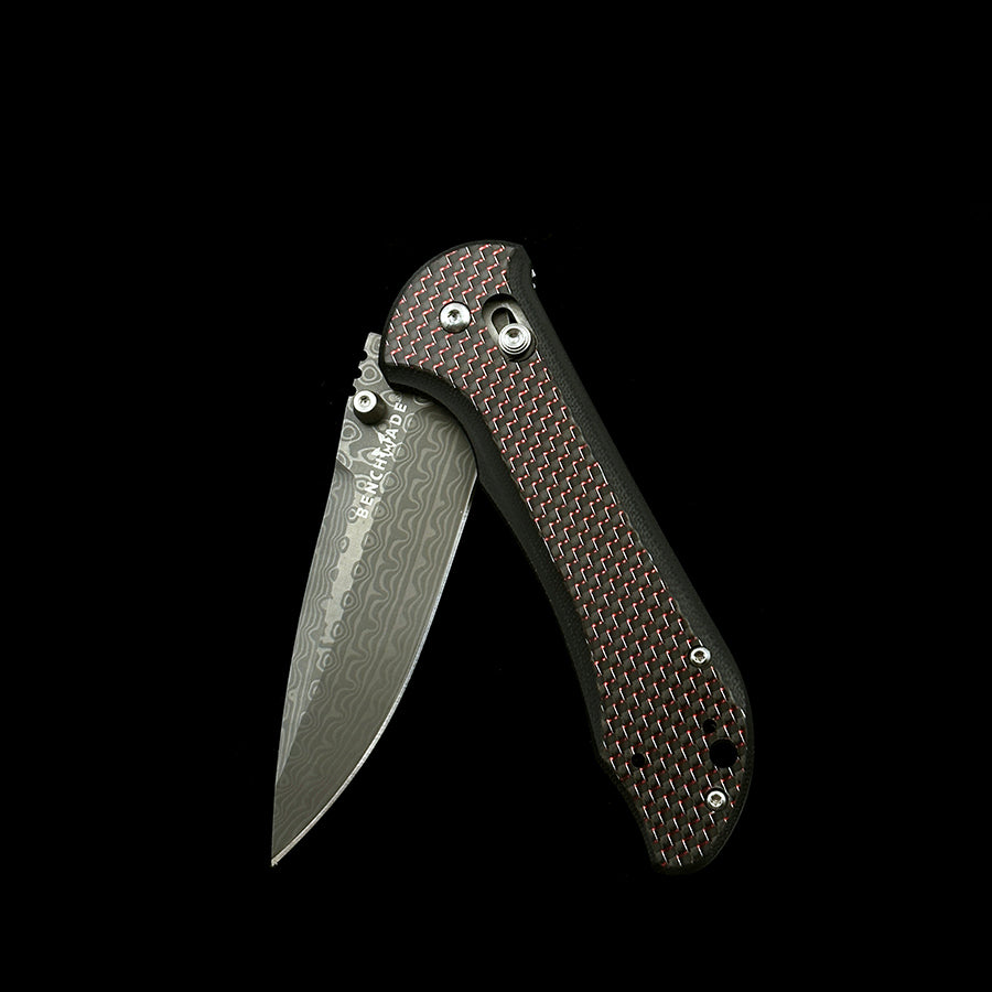 BENCHMADE STRYKER 908-161 Damascus Blade Carbon Fiber Handle Folding Knife