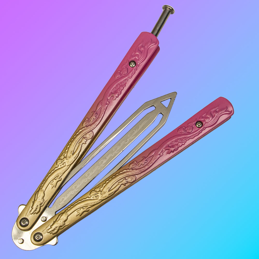 Butterfly Knife Trainer - Practice Butterfly Knife - Butterfly Knives NOT Real NOT Sharp Blade - Steel Dull Trick Butterfly Knifes - Butterfly Knife Training
